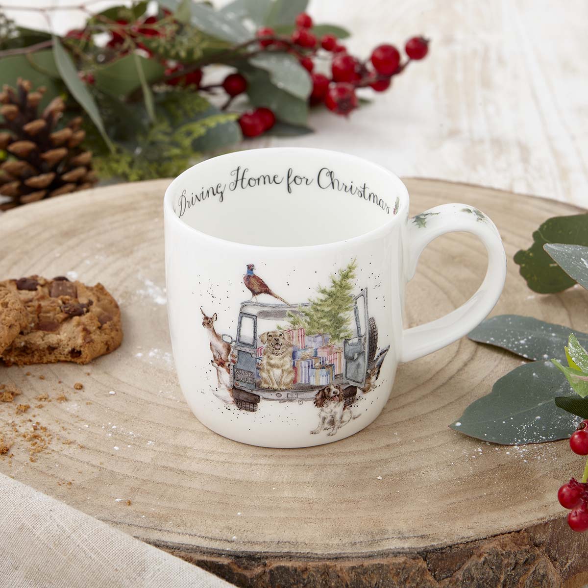 Wrendale Designs Driving Home for Christmas Mug image number null